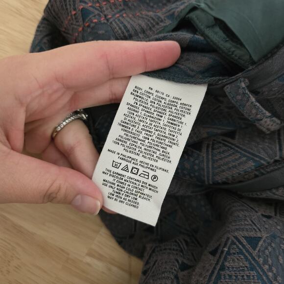 Cartonnier Charlie Ankle Pants Womens 8 Gray Blue Pattern Slim Fit Zipper Hem - Picture 4 of 11